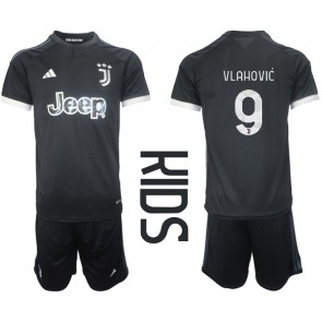 Juventus Dusan Vlahovic #9 Replica Third Stadium Kit for Kids 2023-24 Short Sleeve (+ pants)